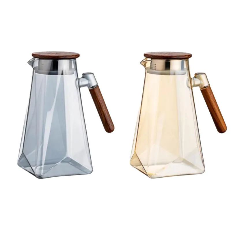 1800ml High Borosilicate Glass Water Pitcher with Wooden Handle & Lid - Image 4