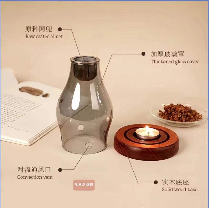Glass Candle Holder – Romantic Windproof Incense & Tealight Burner - Image 3