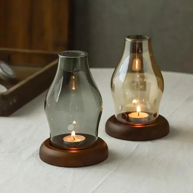 Glass Candle Holder – Romantic Windproof Incense & Tealight Burner