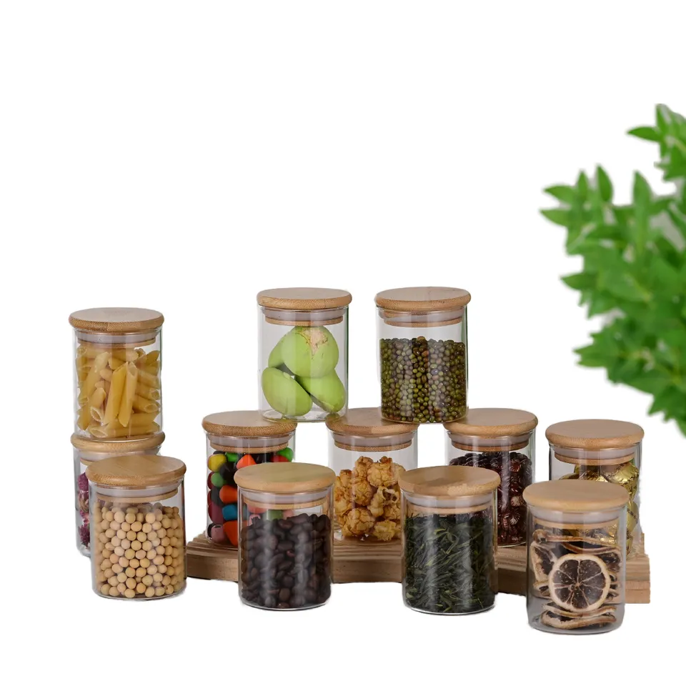 Glass Spice Jar Set with Bamboo Tray & Spoons - Image 5
