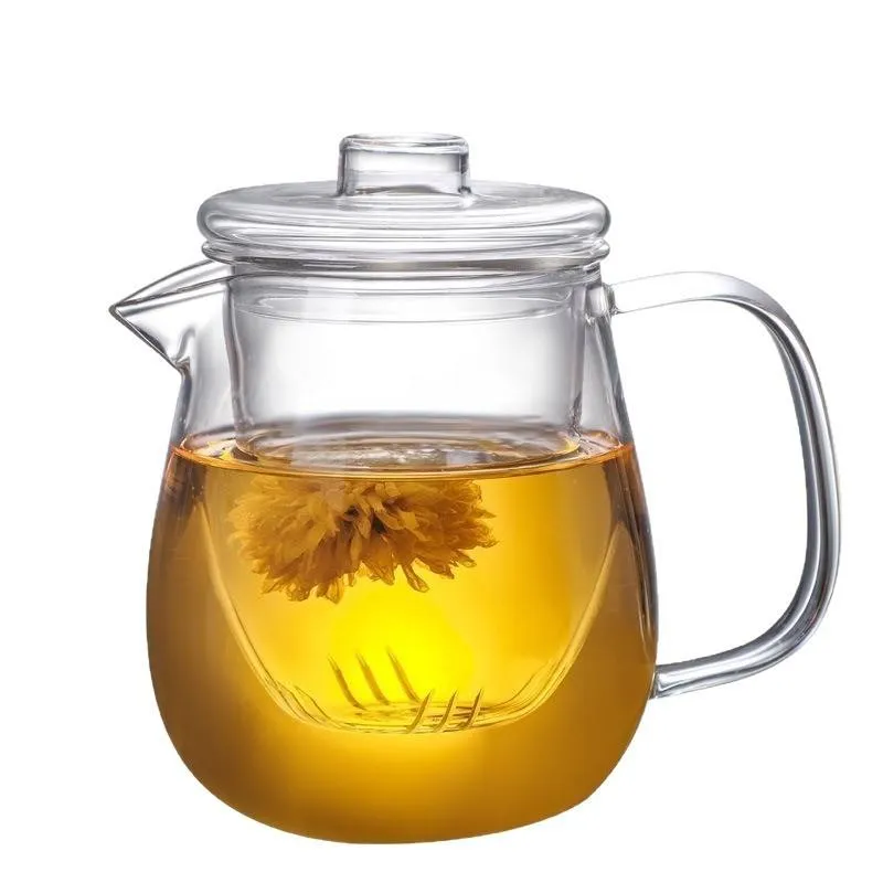 Handmade Borosilicate Glass Teapot 500ml/650ml – Heat Resistant Modern Tea Kettle - Image 4